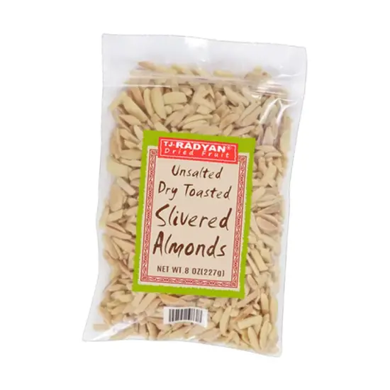 Dry Toasted Slivered Almonds Unsalted 8 Oz {4}