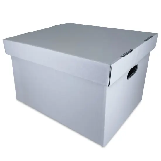 Lineco Archival Record Storage Box - Blue Gray, 12" x 15" x 10", Pkg of 5 {1}