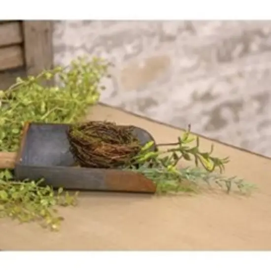 14&rdquo; High Fern and Bird-nest Pick with Green-Paper Wrapped Wire Stem {2}