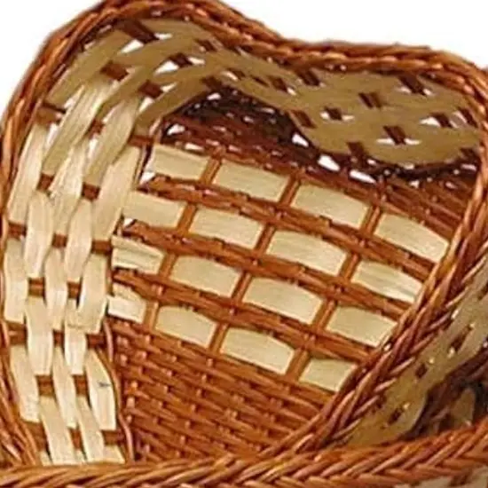 Two-Tone Bamboo Heart Baskets 10.25" x 9" x 3.125" {4}