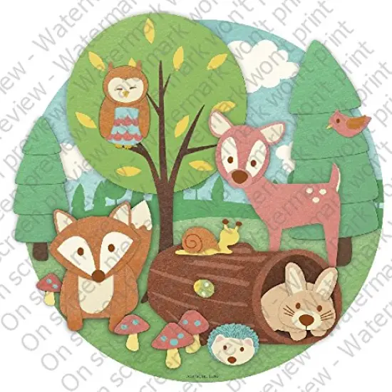 2" Round Cupcake (12 Per Sheet) - Woodland Creatures Birthday - Edible Cake or Cupcake Topper - D-463 - D20118 {1}