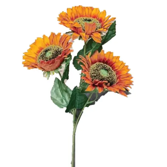 Fabric Sunflower Spray Burnt Orange {1}