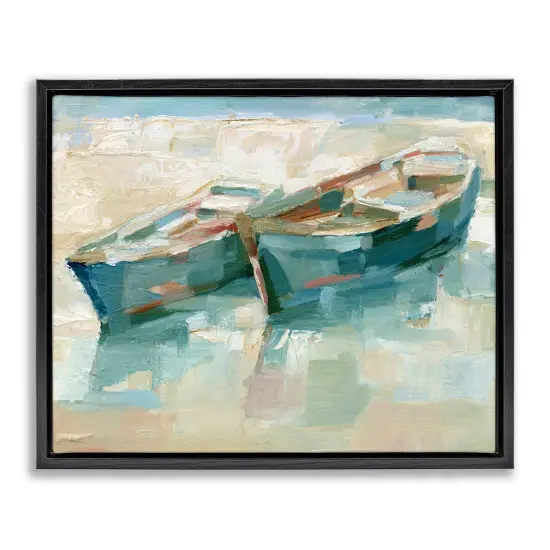 Stupell Industries Boat Duo on Shore Framed Floater Canvas Wall Art Design by Ethan Harper {1}