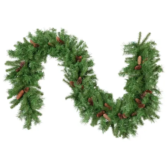 Northlight Dakota Red Pine with Pine Cones Artificial Christmas Garland - 9' x 16" - Unlit Green {3}
