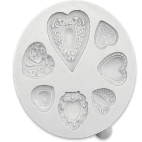 Valentine's Heart 7 Cavity Silicone Mold {2}