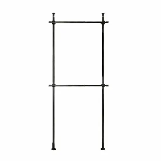 Ceiling Top & Floor Metal Closet Garment Rack Clothes Storage Hanger Organizer {1}