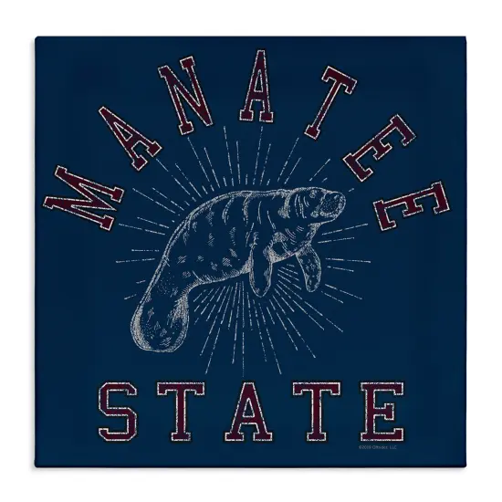 Stupell Industries Vintage Manatee State Canvas Wall Art Design by Spirit Animals/Life Is High {1}