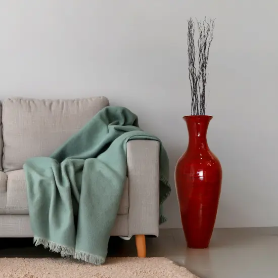 Uniquewise Tall Floor Vase, 37 Inch Bamboo Vase, Modern Vase for Dining, Living Room, Entryway, Large Flower Holder, Classic Floor Vase for Home Decor Black {12}