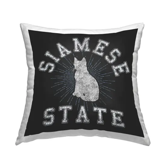 Siamese Cat State Decorative Printed Throw Pillow Design by Spirit Animals/Life Is High, 18 x 7 x 18 {1}