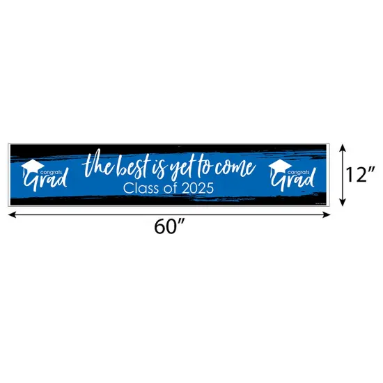 Big Dot of Happiness Blue 2025 Graduation Party Decorations Party Banner {3}