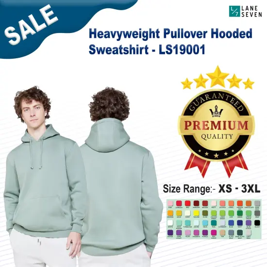 Lane Seven&reg; Heavyweight Pullover Hooded Sweatshirt TEAL {2}