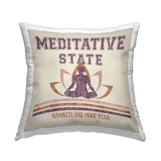 Vintage Meditative State Decorative Printed Throw Pillow Design by Higher Learning/Life Is High, 18 x 7 x 18 {1}