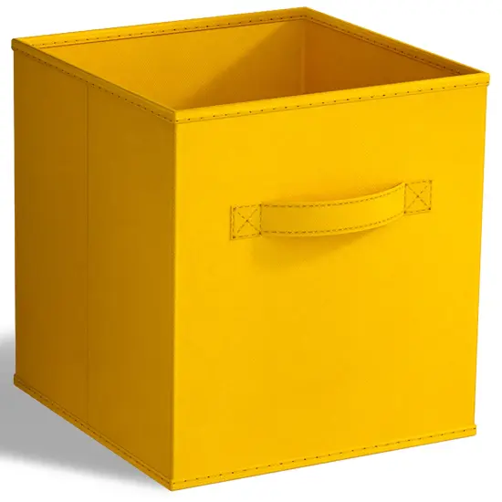 Sorbus Fabric Storage Cube 1 Pc - 11 Inch Foldable Storage Baskets for Shelves and Cubbies Dark yellow {1}