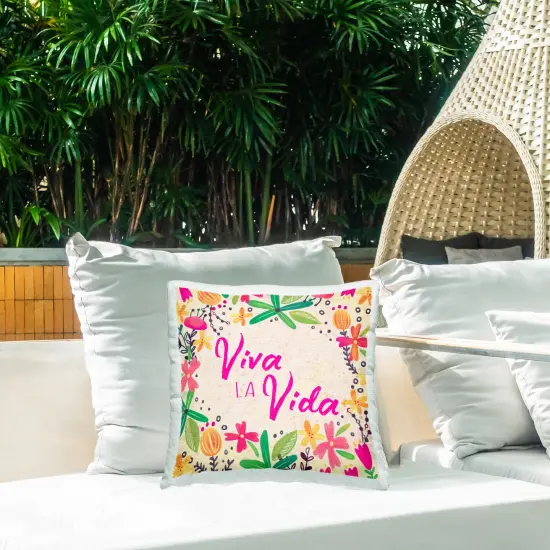 Stupell Industries Viva la Vida Flores Tropicales Outdoor Printed Pillow {2}