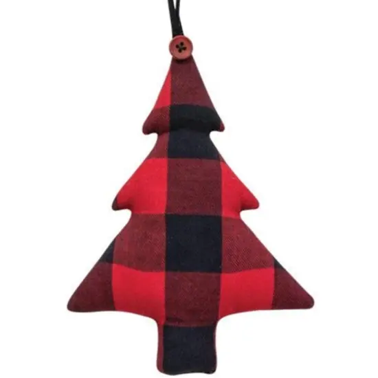 Red Buffalo Check Fabric Tree Ornament {1}