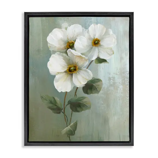 Stupell Industries Apple Blossom Sprigs Framed Floater Canvas Wall Art Design by Nan {1}