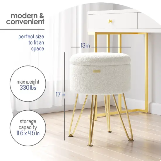 StorageBud Round Ottoman with Storage {5}