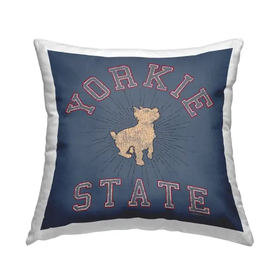 Varsity Yorkie State Decorative Printed Throw Pillow Design by Spirit Animals/Life Is High, 18 x 7 x 18 {1}
