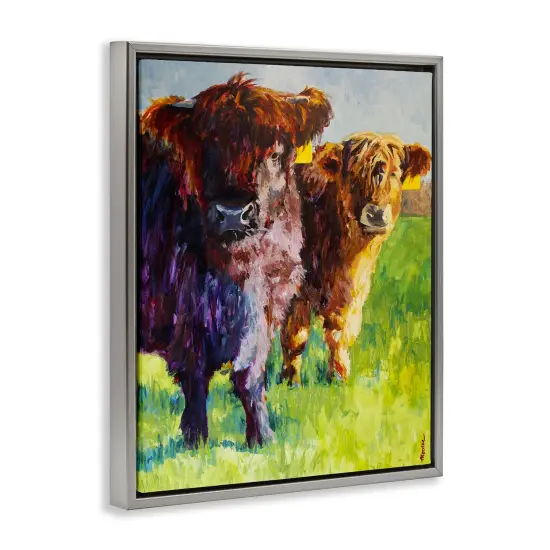 Stupell Industries Traditional Cattles Painting Framed Floater Canvas Wall Art Design by Mary Moores {3}