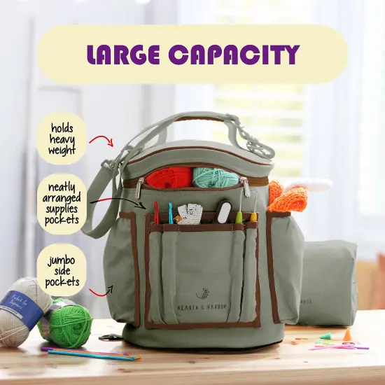 Hearth & Harbor Crochet Bag Organizer Sage Green {2}