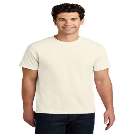 Gildan&reg; Heavy Cotton Short Sleeve Crew-Neck T-Shirt Natural {1}