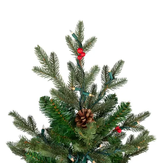 Northlight Real Touch&trade;️Pre-Lit Mixed Noble Spruce Artificial Christmas Tree - 7.5' - Clear Green {7}
