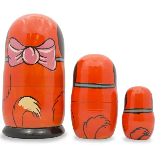 Set of 3 Dogs with BallWooden Nesting Dolls 5 Inches {3}