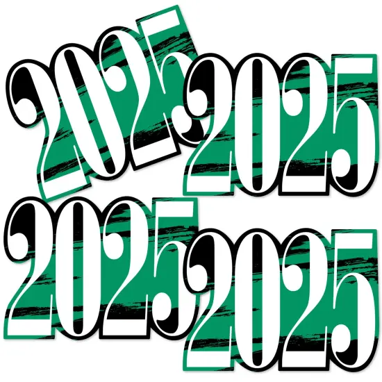 Big Dot of Happiness 2025 Green Graduation Decorations - DIY Party Essentials - Set of 20 {3}