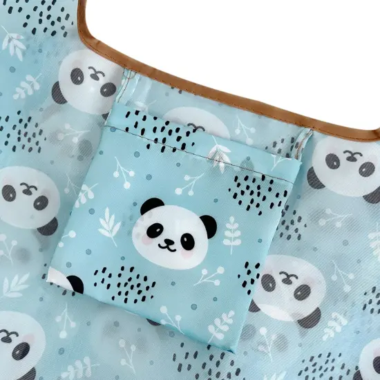 Wrapables Foldable Tote Nylon Reusable Grocery Bag (Set of 2), Panda {5}