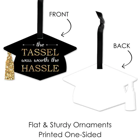 Big Dot of Happiness Tassel Worth The Hassle - Gold - 2025 Graduation Decorations - Tree Ornaments - Set of 12 {7}