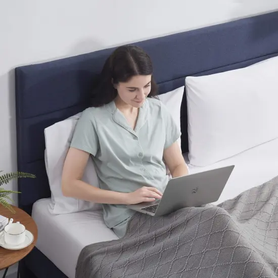 Nestl Horizontal Channel Upholstered Platform Bed {4}