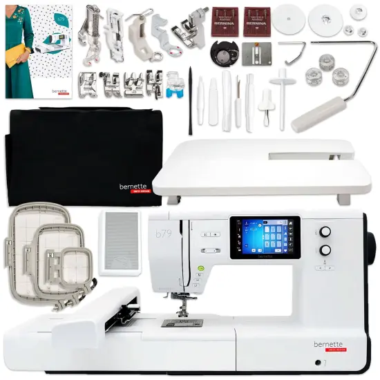 Bernette B79 Sewing & Embroidery Machine Bundle with 3 Embroidery Hoops {1}