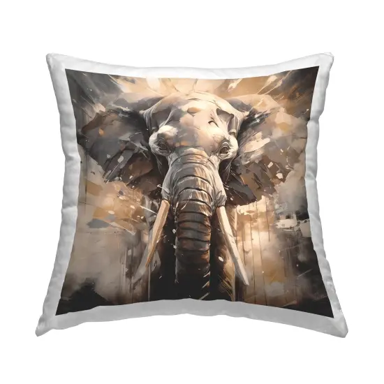 Modern Splatter Elephant Decorative Printed Throw Pillow Design by Noah Bay, 18 x 7 x 18 {1}
