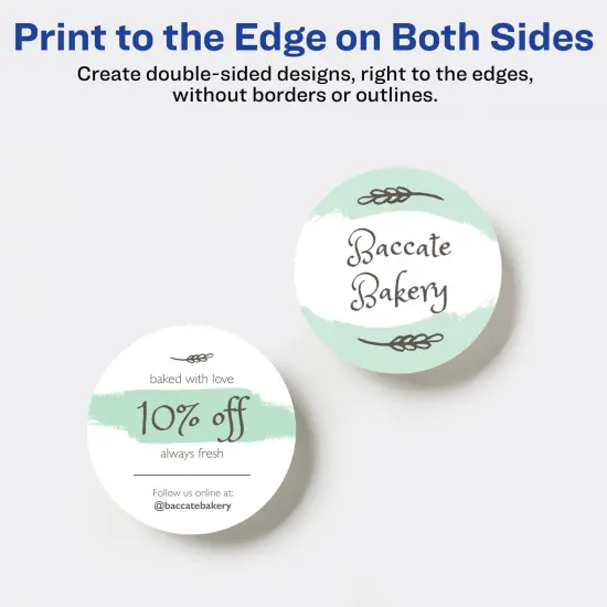 Avery Round Business Cards with Sure Feed Technology, 3" Diameter, Matte White, 150 Round Cards Total, Print-to-the-Edge, Laser/Inkjet Printable Cards (5328) {6}