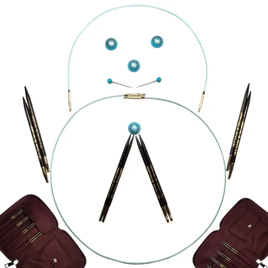 My Two Ladies | Sweater Set | 5" Ebony Interchangeable Knitting Needles | 4 Sizes | w/custom case {2}