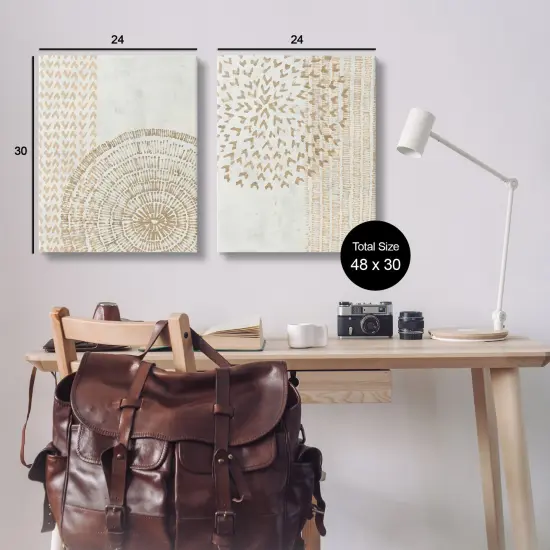 Stupell Industries Abstract Orbs and Stripes 2 pc Canvas Wall Art Set Design by June Erica Vess {3}