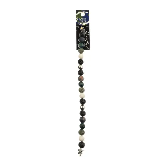 John Bead 8mm Solar System Universe Galaxy 7" Bead Strand Earth {1}