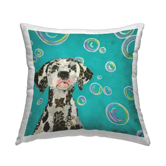 Love Of Bubbles Collage Outdoor Printed Pillow Design by Violet Davenport, 18 x 7 x 18 {1}