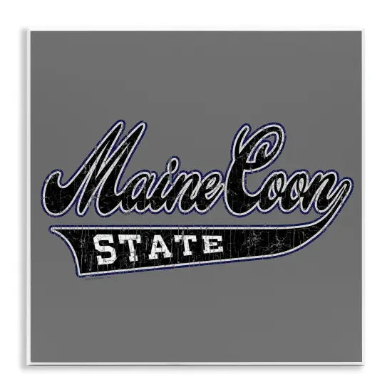 Stupell Industries Varsity Maine Coon State Wall Plaque Art Design by Spirit Animals/Life Is High {1}