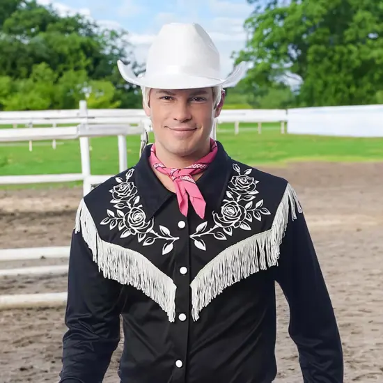 Rancher White Cowboy Hat Adult Costume Accessory {3}