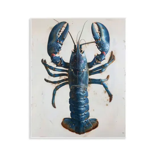 Stupell Industries Cyan Crustacean Lobster Wall Plaque Art Design by Petal Prints Design {1}