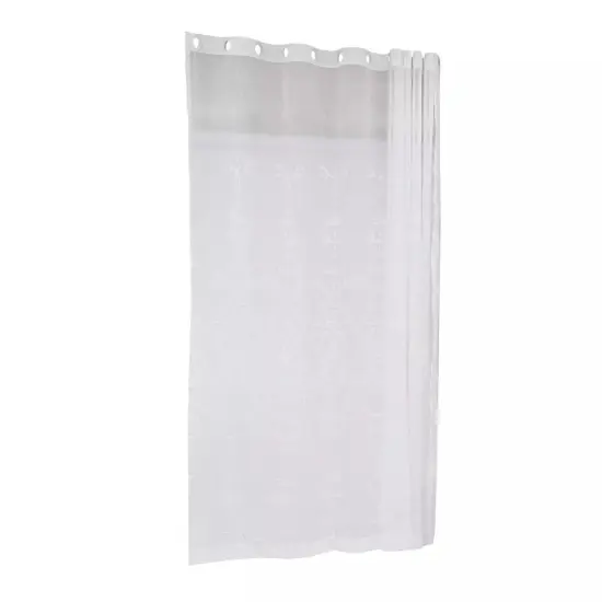 1 Pair White Knitted Floral Lace Curtains Living Room Curtains Drape 108" x 100" {4}