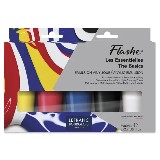 Lefranc & Bourgeois Flashe Vinyl Paint - Basics Set of 5, 80 ml {1}