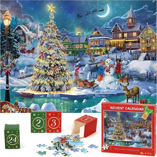 Advent Calendar Christmas 1008 Pieces Jigsaw Puzzle {1}