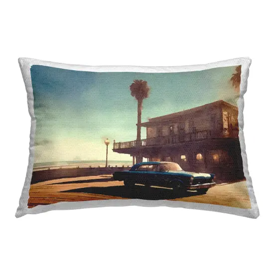 Sunset Glow over Car Outdoor Printed Pillow Design by Noah Bay, 14 x 7 x 20 {1}