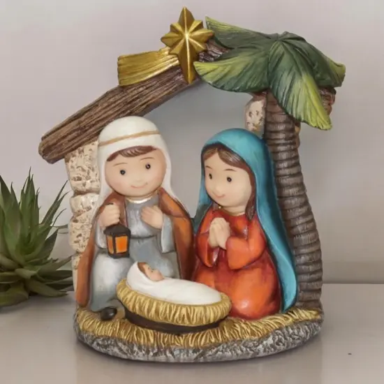 6" Holy Family - Whimsical Manger Scene Charming Nativity Christmas Decoration {2}