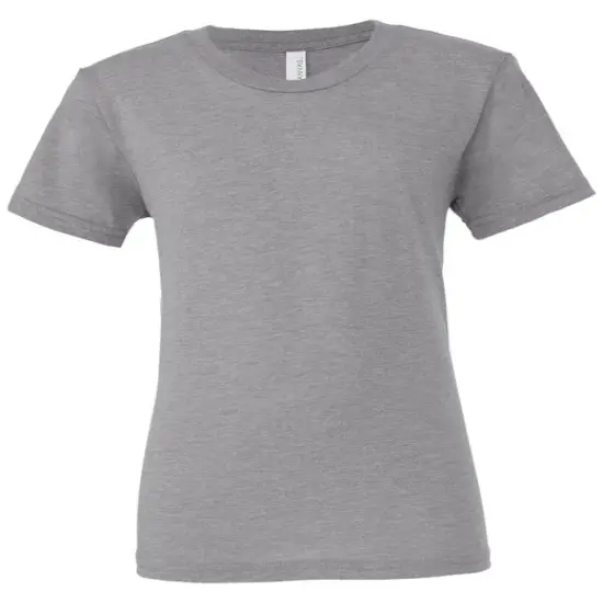 Bella + Canvas&reg; Youth CVC Jersey Crewneck Short Sleeve T-Shirt DEEP HEATHER {1}