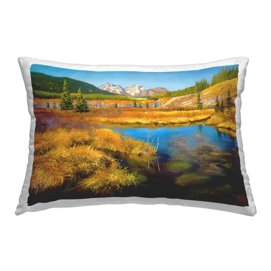 Autumn Marsh View Decorative Printed Throw Pillow Design by Andrew Kiss, 14 x 7 x 20 {1}