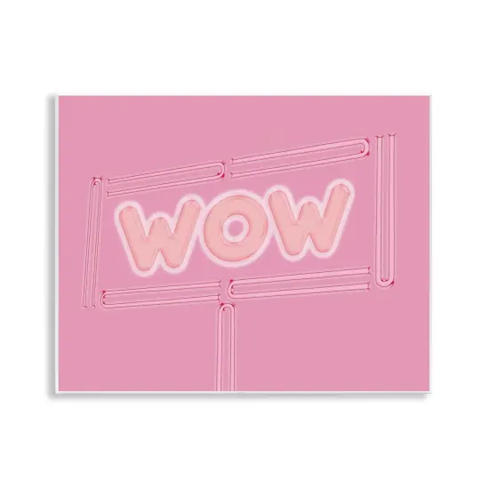 Stupell Industries Wow Neon Lights Style Wall Plaque Art Design by Sundance Group, LLC. {1}
