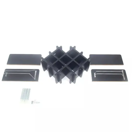 Black Modern Wall Mounted Wine Rack Bottle Glass Storage Holder Shelf Home Decor {2}